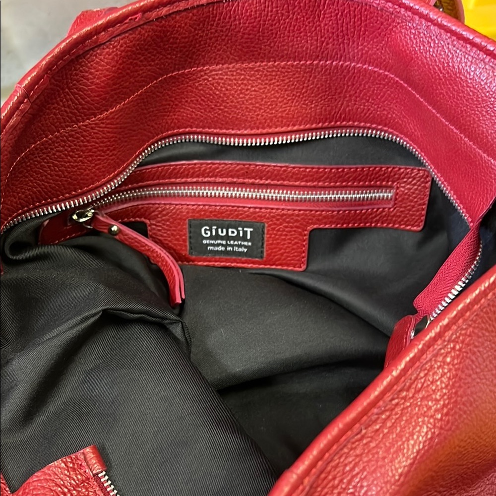 Red Leather Tote Bag